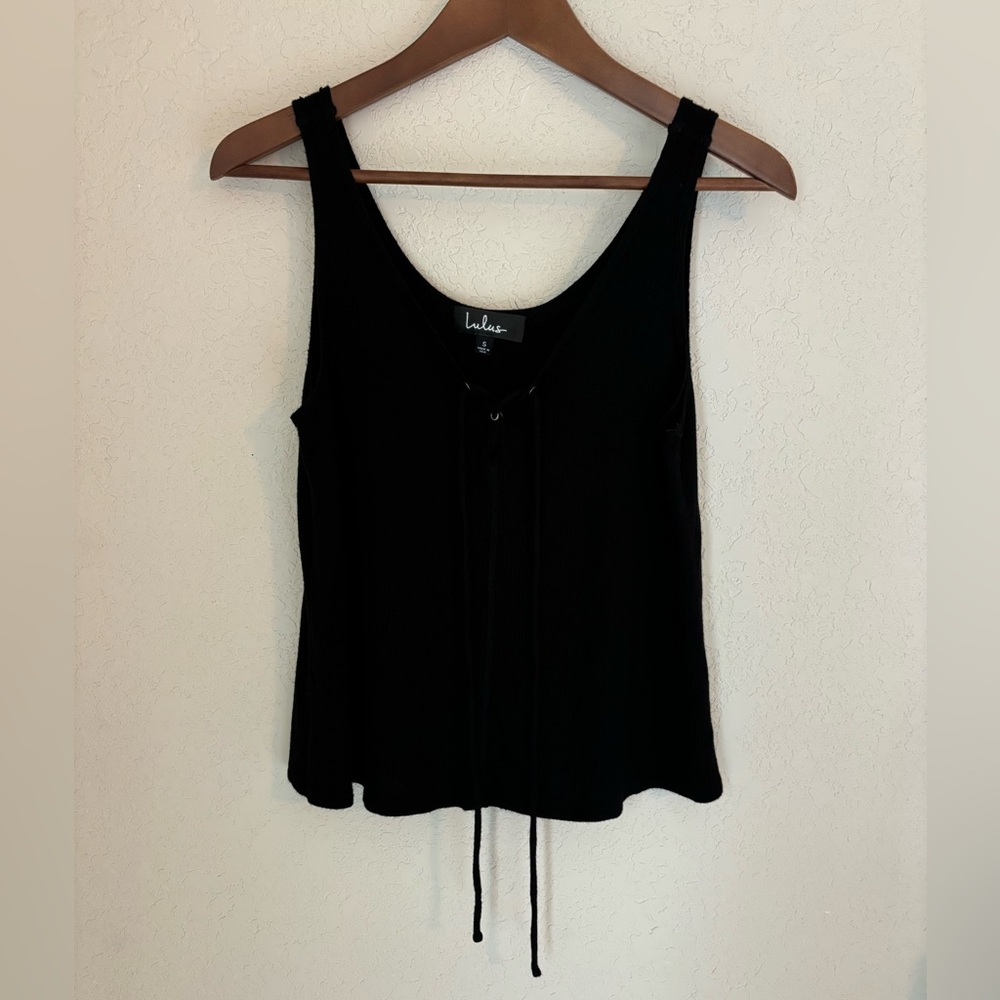 Lulus Enza Black Ribbed Tank Top
